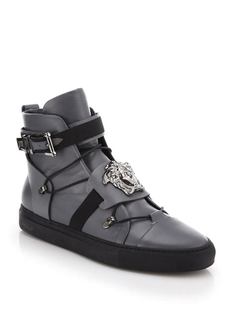 versace high tops leather|Versace sneakers low top.